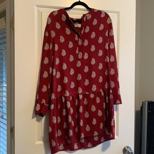 LOFT Drop Waist Paisley Shirtdress